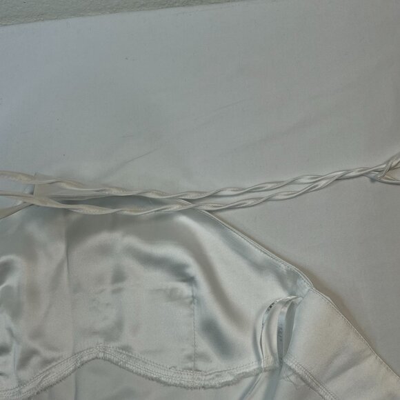 Club L London Grandeur White Halter Satin Maxi Dress Tie-neck Bridal  US size 6 - Picture 12 of 14